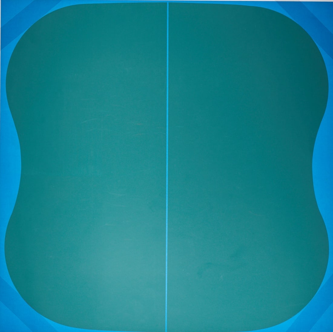 Bernd Damke: Bernd Damke 1939 Gräfendorf - 2022 - "Blue-green K" - (1968) Color serigraph/cardboard. 72/100. 48 x 48 cm, 50 x 50 cm. Signed and dated in pencil lower right: Damke (19)68. The sheet