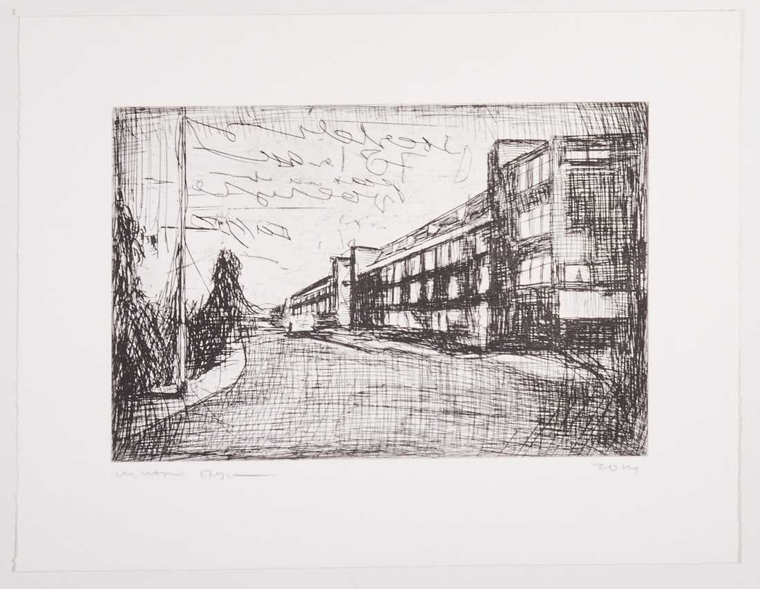 Marcel van Eeden: Marcel van Eeden 1965 The Hague - lives and works in Karlsruhe, Zurich and The Hague - from: "Chemist's Dream" - (2014) Etching/paper. 20 x 30 cm, 30.8 x 40.2 cm. Signed lower left: Marcel v