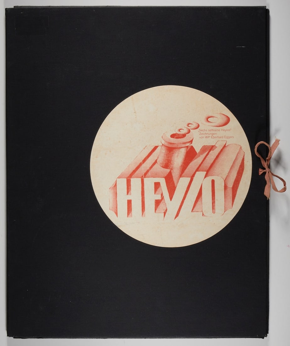 W.P. Eberhard Eggers: W.P. Eberhard Eggers 1939 Hanover - 2004 Hanover - "Heylo (six strange Heylos)" - Portfolio with 5 (out of 6) color offsets/paper after drawings by the artist. Up to 54 x 42.5 cm (sheet