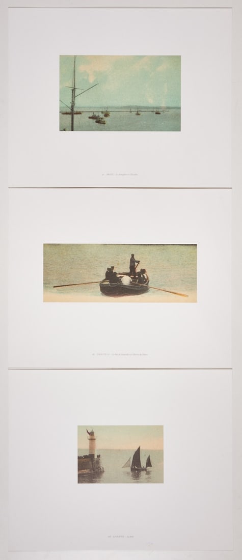 Elger Esser: Elger Esser 1967 Stuttgart - Small Seascapes - (2009) 3 color offset prints/paper. Between 13 x 19.2 cm and 13.2 x 34.4 cm (print size), each 40 x 50 cm (sheet size). All with printed title and