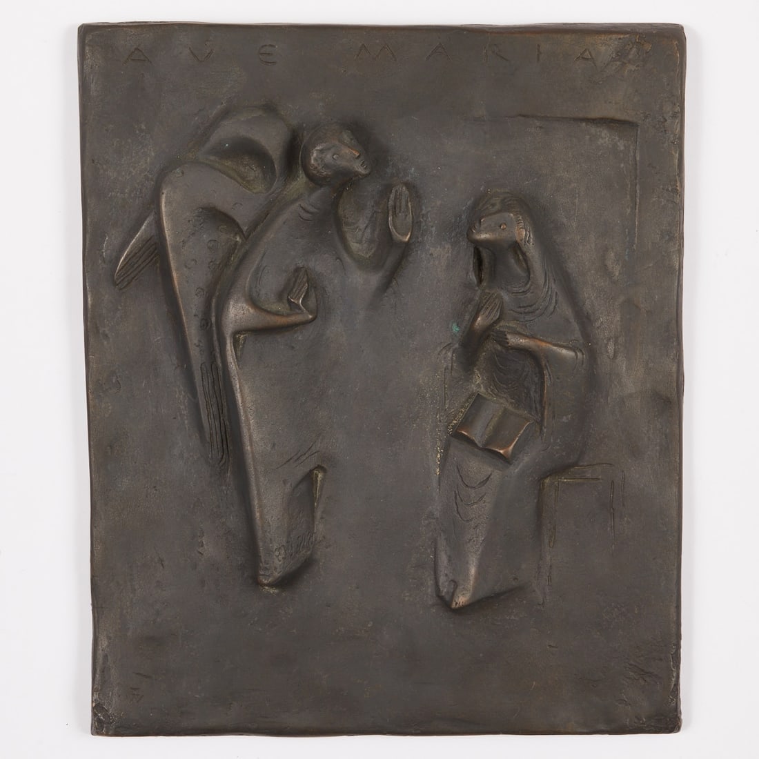 Werner Franzen: Werner Franzen 1928 Cochem-Cond - 2014 Bergisch Gladbach - Ave Maria - Bronze. Brown patinated. 12/12. 33 x 27 cm. Signed lower left: WF. Studied sculpture at the Werkkunstschule Trier, among others w