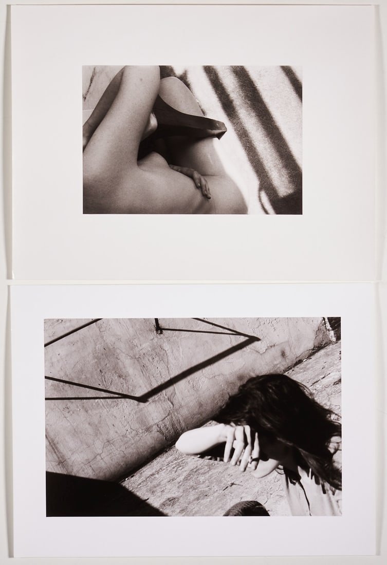 Silke Grossmann: Silke Grossmann 1951 Hamburg - lives and works in Stintenburger Hütte - Sequence of 6 photographs (sheets 2 and 3) - (1978 - 1982) 2 silver gelatin prints/photographic paper. Each 30.5 x 39.9 cm.