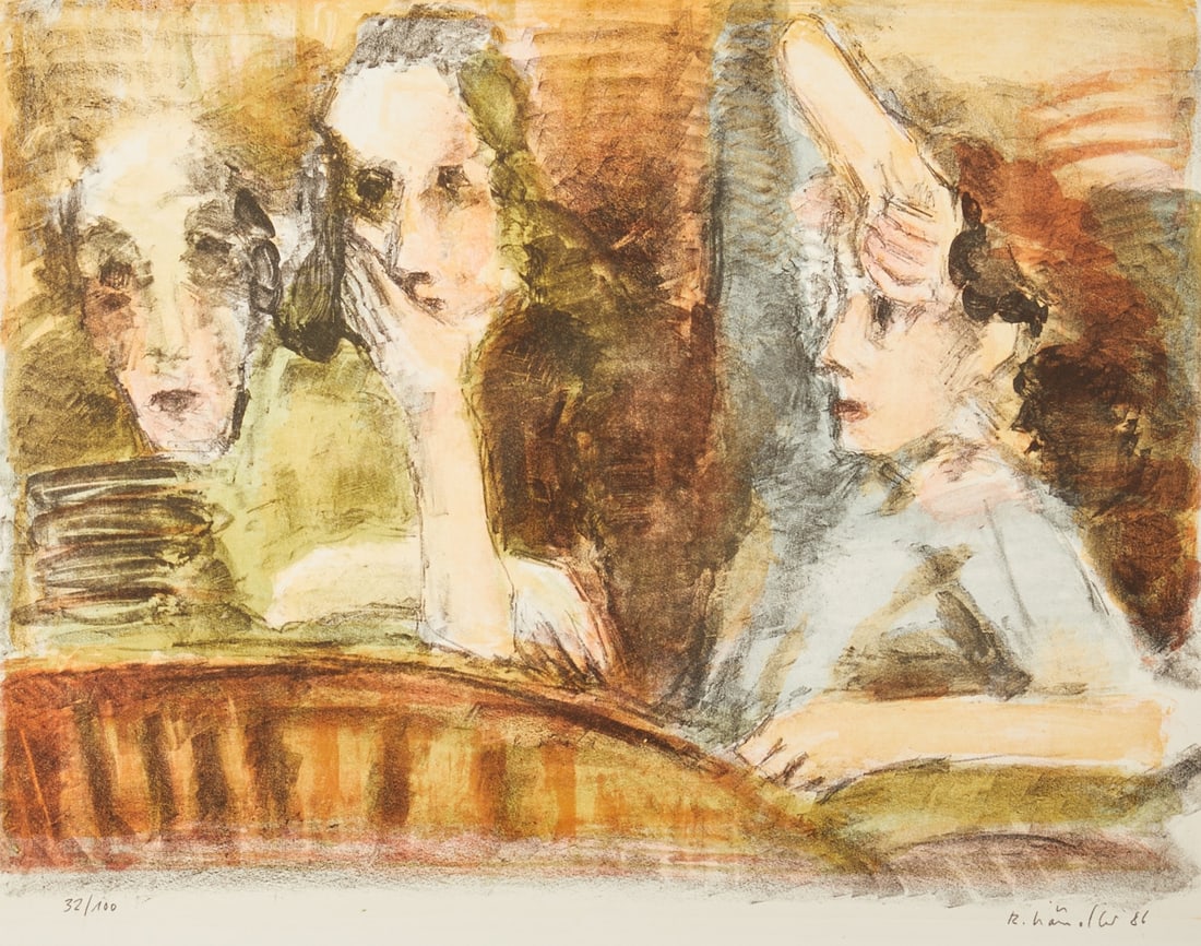 Rolf H?¤ndler: Rolf Händler 1938 Halle (Saale) - 2021 Berlin - "The Box" - (1986) Lithograph/paper. 32/100. 41 x 51 cm, 50 x 62.7 cm. Signed and dated lower right: R. Händler (19)86. Passepartout