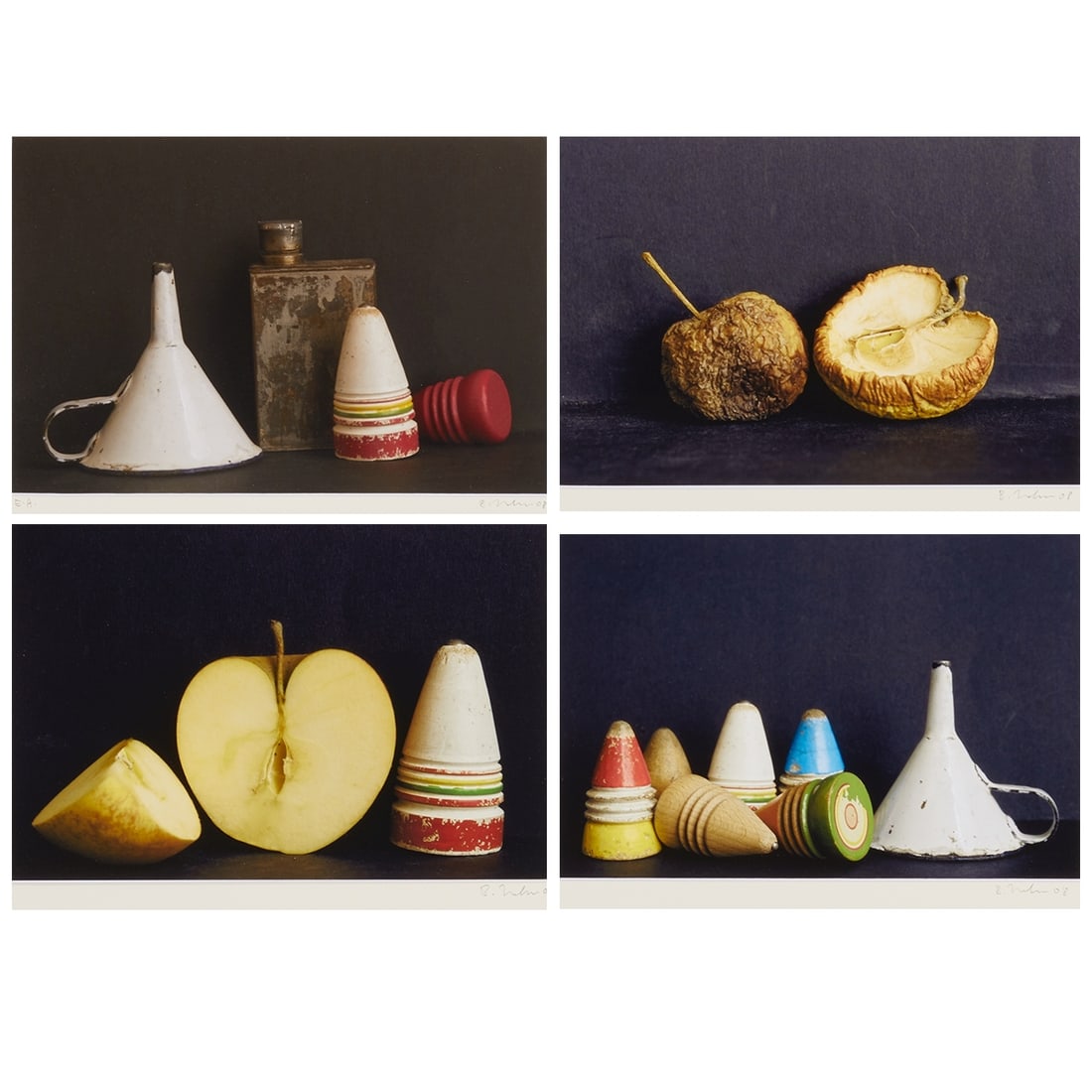 Bernd Hahn: Bernd Hahn 1954 Neustadt/Sachsen - 2011 Burgstädtel bei Dohna Convolute - Still life - (2008) 5 C-Prints/paper. Each 21 x 29.8 cm (sheet size), 40 x 49.8 cm (size with passe-partout). All signed