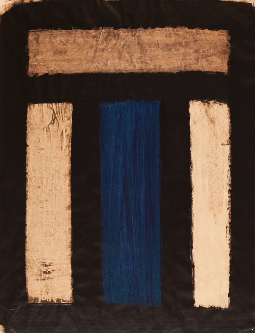 Bernd Hahn: Bernd Hahn 1954 Neustadt/Sachsen - 2011 Burgstädtel bei Dohna - Composition - (1991) Mixed media/paper. 63 x 49 cm (sheet size). Signed and dated lower right: B. Hahn (19)91. The sheet is loose.