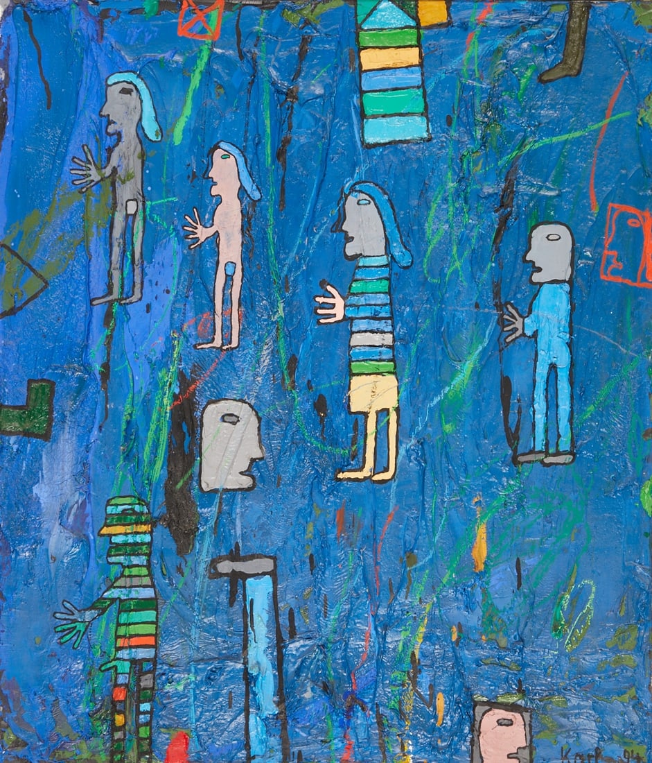 Hans Karl: Hans Karl 1935 Steinau/Silesia - Figures - Oil/canvas. 70 x 60 cm. 72 x 62 cm (dimensions with frame). Signed and dated lower right: Karl (19)94. Frame molding. Hans Karl was a guest of honor at