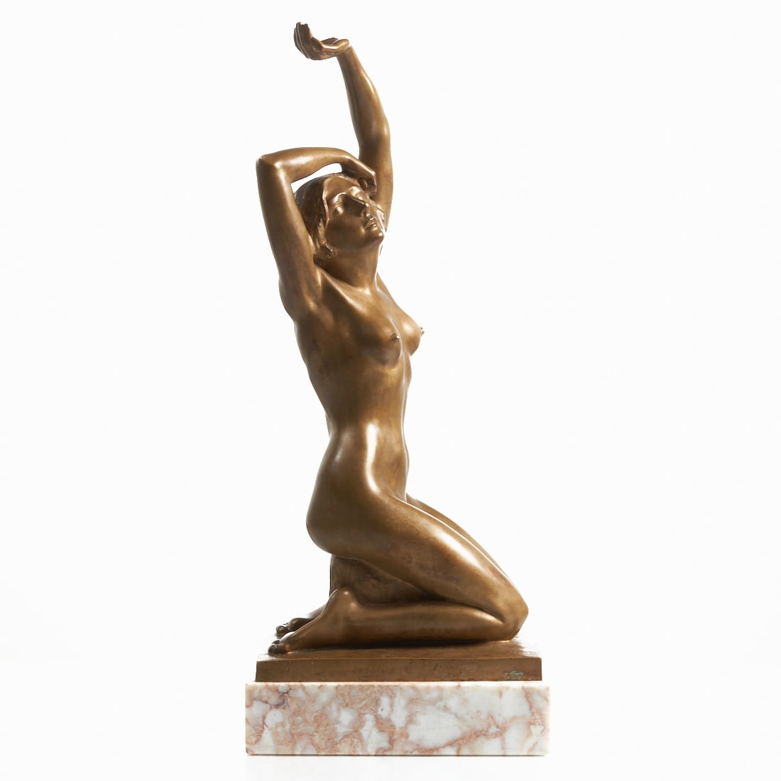 Marcel Kleine: Marcel Kleine Weimar 1884 - 1956 Weimar - Female Type - Bronze. Brown patina. H. without/with base. 48/53 cm. Signed on the plinth: MARCEL KLEINE Wmr.
