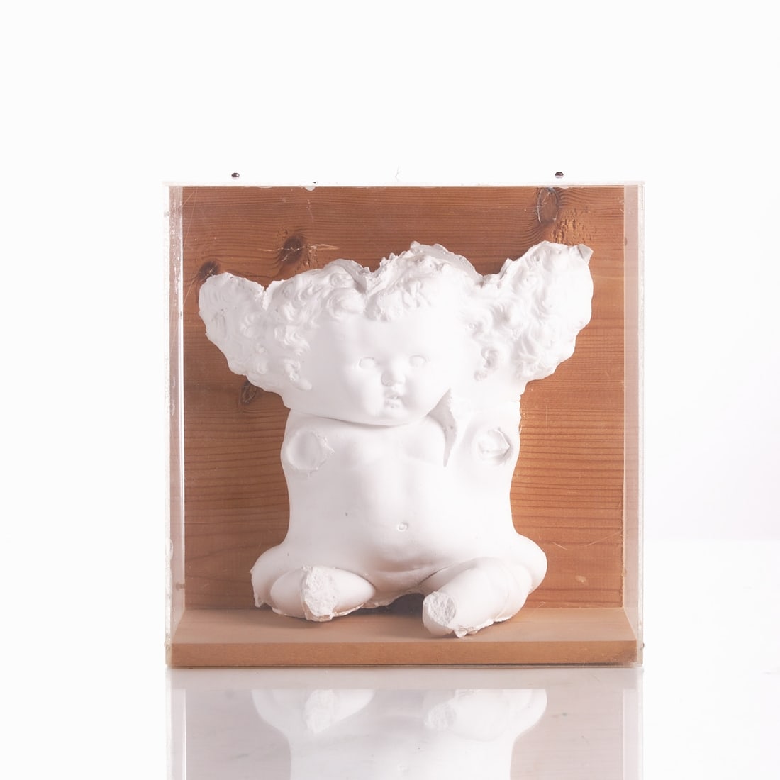 Peter Marggraf: Peter Marggraf 1947 Ehlbeck near Lüneburg - lives and works in Melle - Object in a box - (1974) Wood. Plaster. Acrylic. 20 x 20 x 11 cm. 13/56 cm. Dated and signed on the reverse: Marggraf 1974.