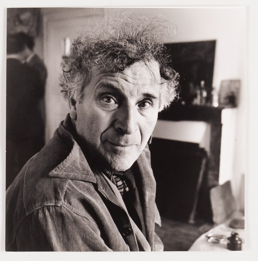 Willy Maywald: Willy Maywald 1907 Kleve - 1985 Paris - "Marc Chagall" - (1948/1989) B&W print/photographic paper. 30.4 x 30 cm. Stamped, signed and inscribed in pencil on verso: 256A1 (Griffelkunst). T