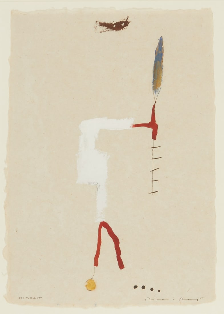 Josep Riera i Arag??: Josep Riera i Aragó 1954 Barcelona - lives and works in Barcelona - Untitled - (1998) Gouache/handmade paper. 31.5 x 22.5 cm (sheet size). 51 x 43 cm (dimensions with frame). Signed lower right