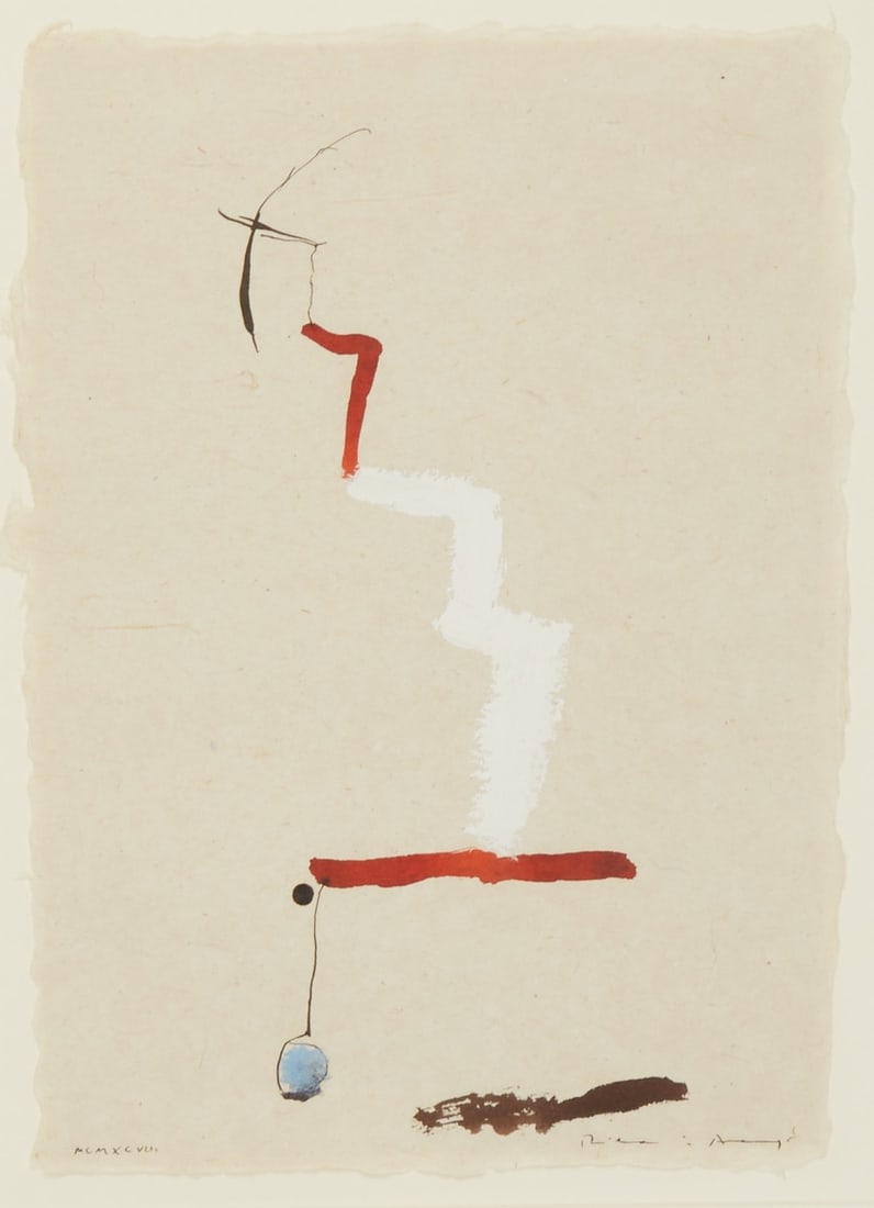 Josep Riera i Arag??: Josep Riera i Aragó 1954 Barcelona - lives and works in Barcelona - Untitled - (1998) Gouache/handmade paper. 31.3 x 22 cm (sheet size). 51 x 43 cm (dimensions with frame). Signed lower right: 