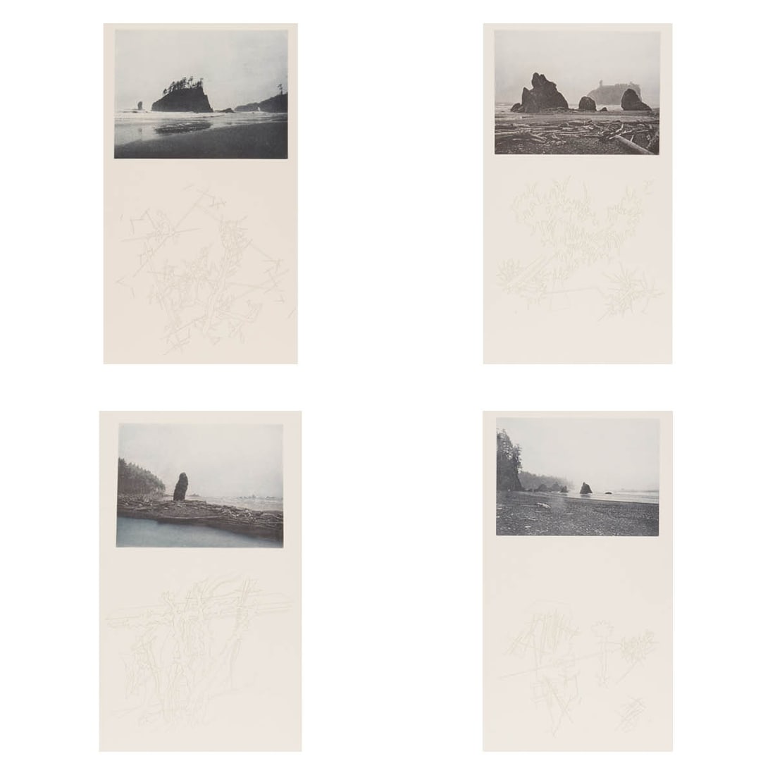 Daniel Roth: Daniel Roth 1969 Schramberg Portfolio of 4 sheets from the series "Secret Garden Ruby Beach" Heliogravure printed in two parts on one sheet/paper. Each 59 x 42 cm (sheet size). Each signed l