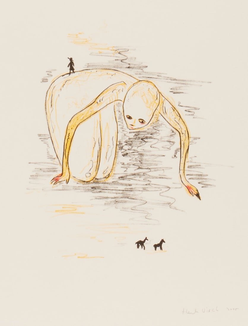 Henk Visch: Henk Visch 1950 Eindhoven - "Waiting" - (2005) Color lithograph/paper. 28.3 x 24.5 cm, 53.3 x 39.6 cm. Signed and dated lower right: Henk Visch 2005. Edition Griffelkunst: 318 C4. The sheet