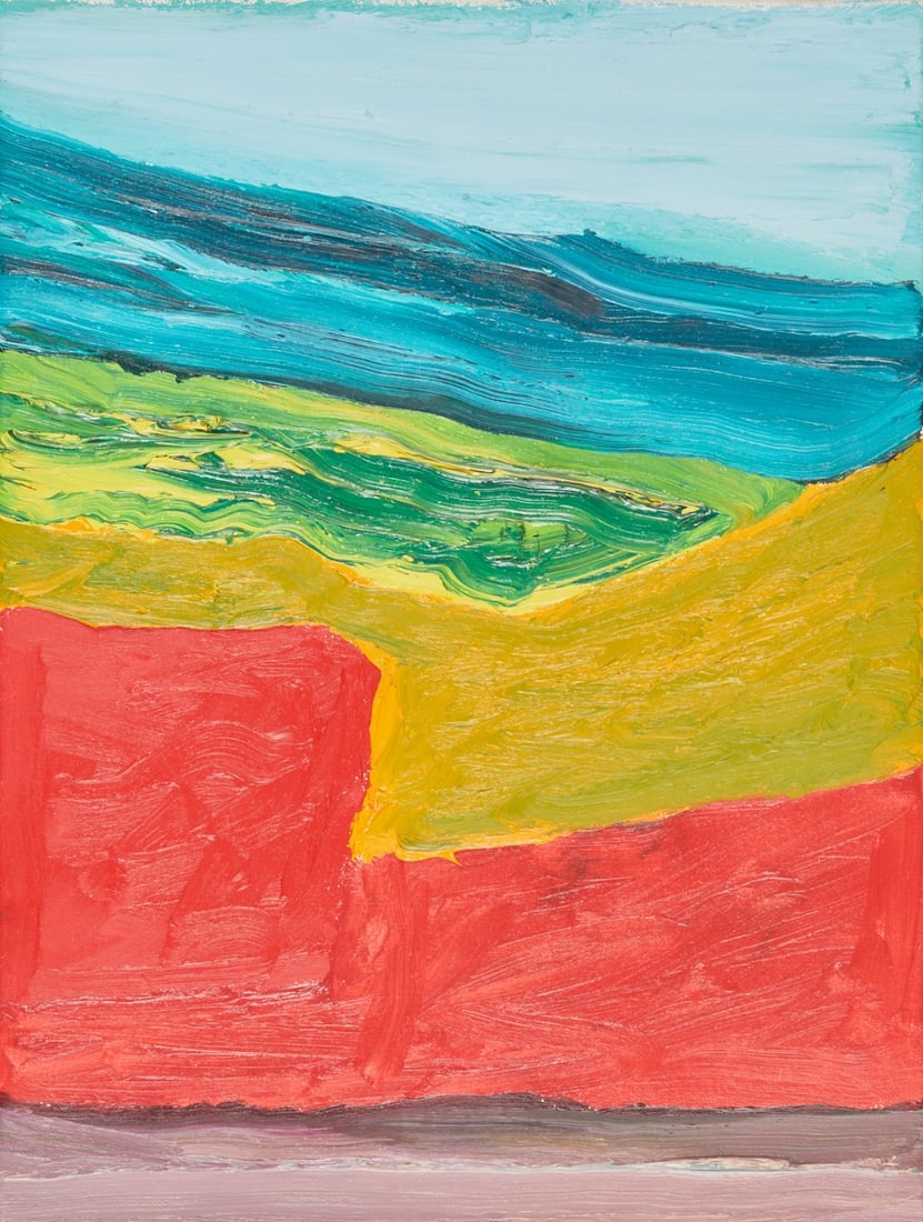 Giso Westing: Giso Westing 1955 Hanover - Rainbow - Oil/canvas. 40 x 30.5 cm, 43 x 33.3 cm (dimensions with frame). Signed and dated on the reverse: Giso Westing / 2003. Framed. Westing is a German painter who