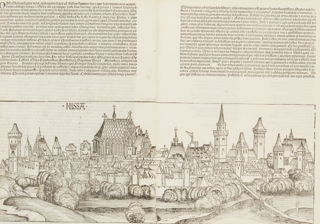 Nysa (Neisse), Schedel's World Chronicle, 1493. (1 of 2)