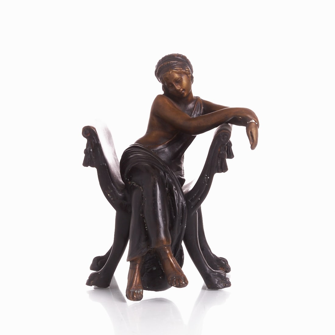 20th Century Artist: 20th Century Artist - Dancer on a Stool - Bronze. Brown patina. H. 20 cm. Unsigned.