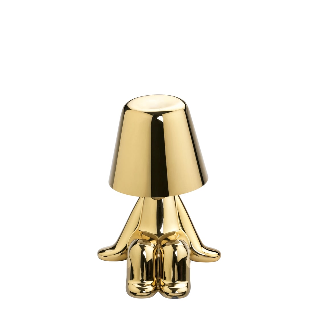 Table lamp Golden Brothers Sam - Stefano Giovannoni, Qeeboo: Table lamp Golden Brothers Sam - Stefano Giovannoni Qeeboo, Milan. Metallized ABS, acrylic glass. Electrified (function without guarantee). 18.7 x 27.7 cm. H. 17.7 cm. Designed by Stefano Giovannoni