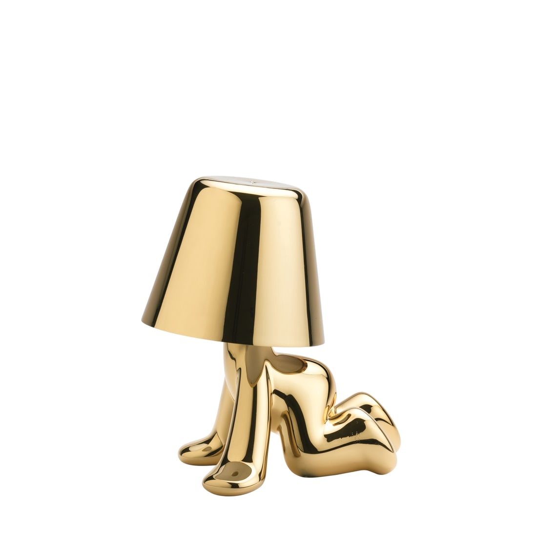 Table Lamp Golden Brothers Ron - Stefano Giovannoni, Qeeboo: Table lamp Golden Brothers Ron - Stefano Giovannoni Qeeboo, Milan. Metallized ABS, acrylic glass. Electrified (function without guarantee). 16.7 x 24.4 cm. H. 21.8 cm. Design by Stefano Giovannoni (bo