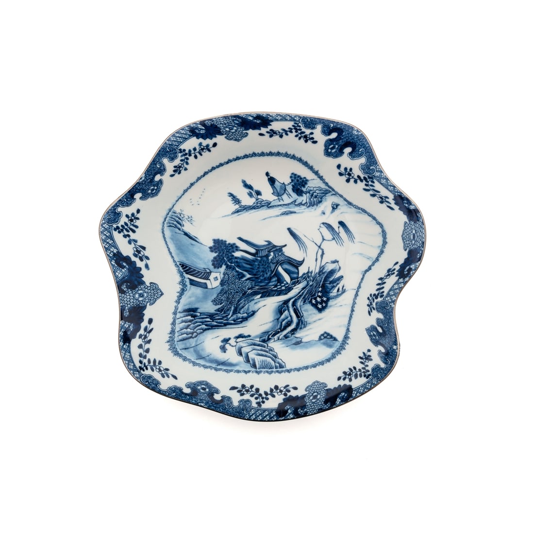 Soup Plate Classics on Acid: Pagoda - Diesel Living, Seletti: Soup Plate Classics on Acid: Pagoda - Diesel Living Seletti, Cicognara. Porcelain, white, glazed. Decorated in blue. 25.6 x 24.1 cm. H. 4.5 cm. Designed by Diesel Living. In the dinnerware series &quo