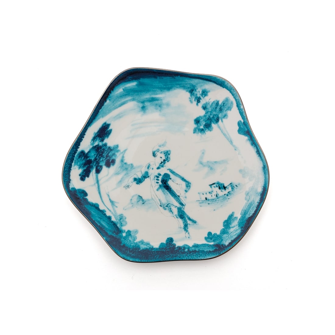Dessert Plate Classics on Acid: Fiorentino - Diesel Living, Seletti: Dessert Plate Classics on Acid: Fiorentino - Diesel Living Seletti, Cicognara. Porcelain, white, glazed. Decorated in blue. D. 21 cm, H. 2.4 cm. Designed by Diesel Living. In the dinnerware series &qu