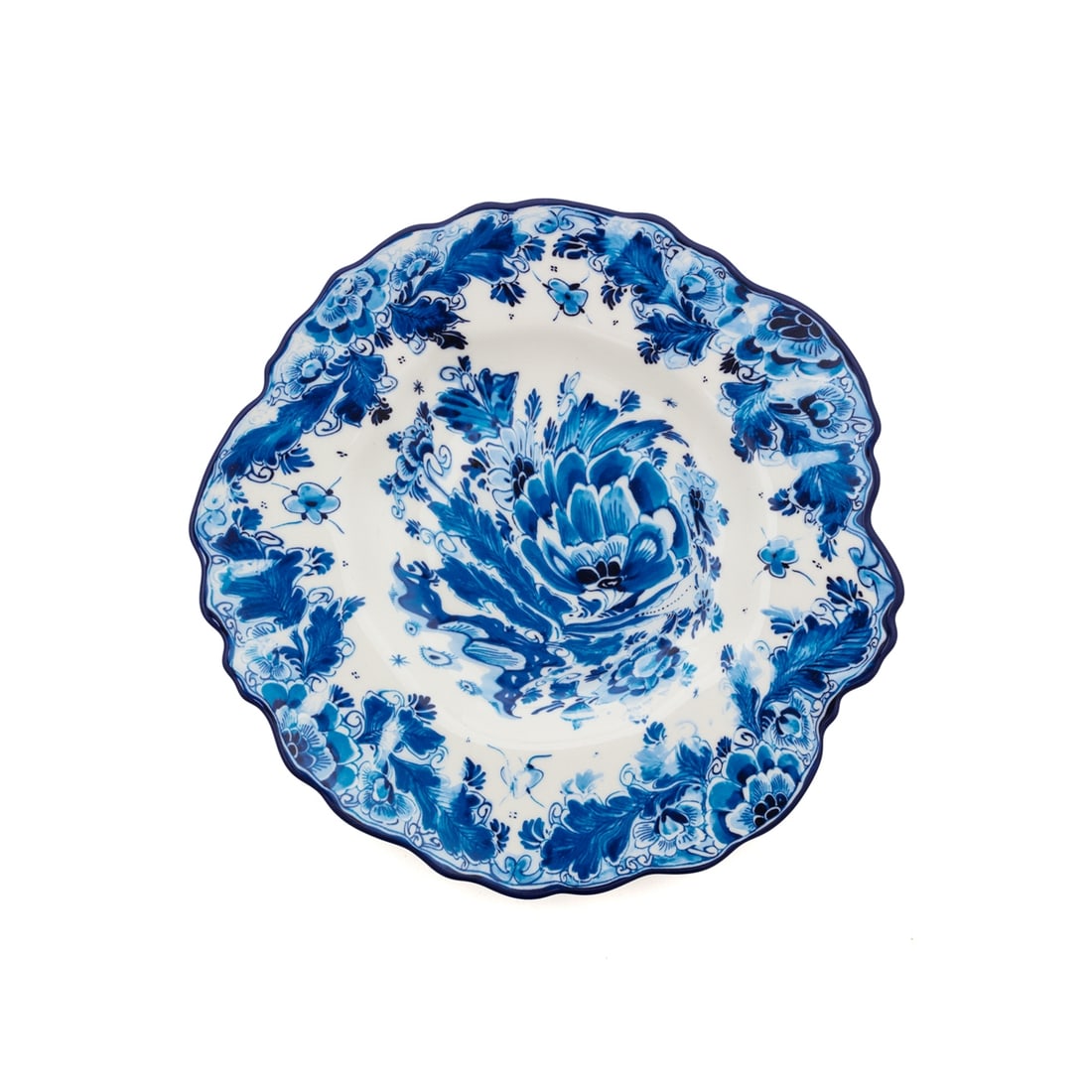 Dessert Plate Classics on Acid: Delf Rose - Diesel Living, Seletti: Dessert Plate Classics on Acid: Delf Rose - Diesel Living Seletti, Cicognara. Porcelain, white, glazed. Decorated in blue. D. 21 cm, H. 2.4 cm. Designed by Diesel Living. In the dinnerware series &quo