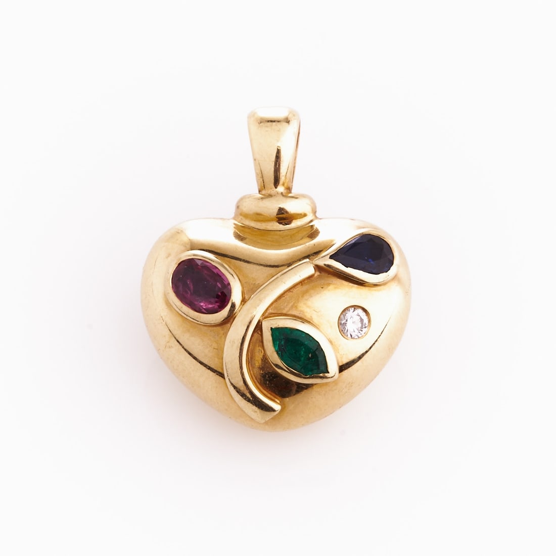 Heart Pendant with Gemstones (1 of 1)