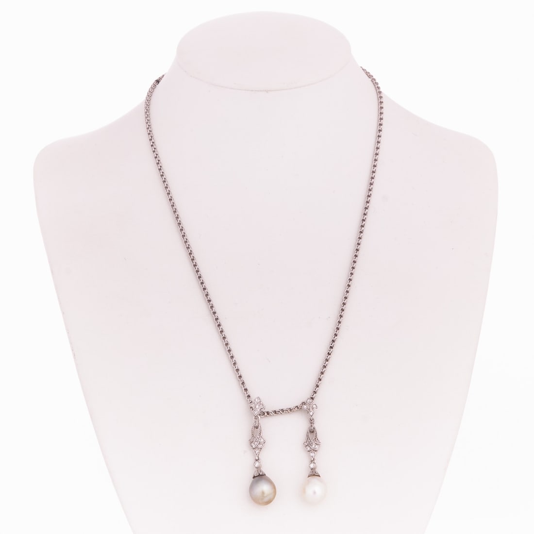 Necklace with two Art D?©co Pendants - Unequal Pair (1 of 1)