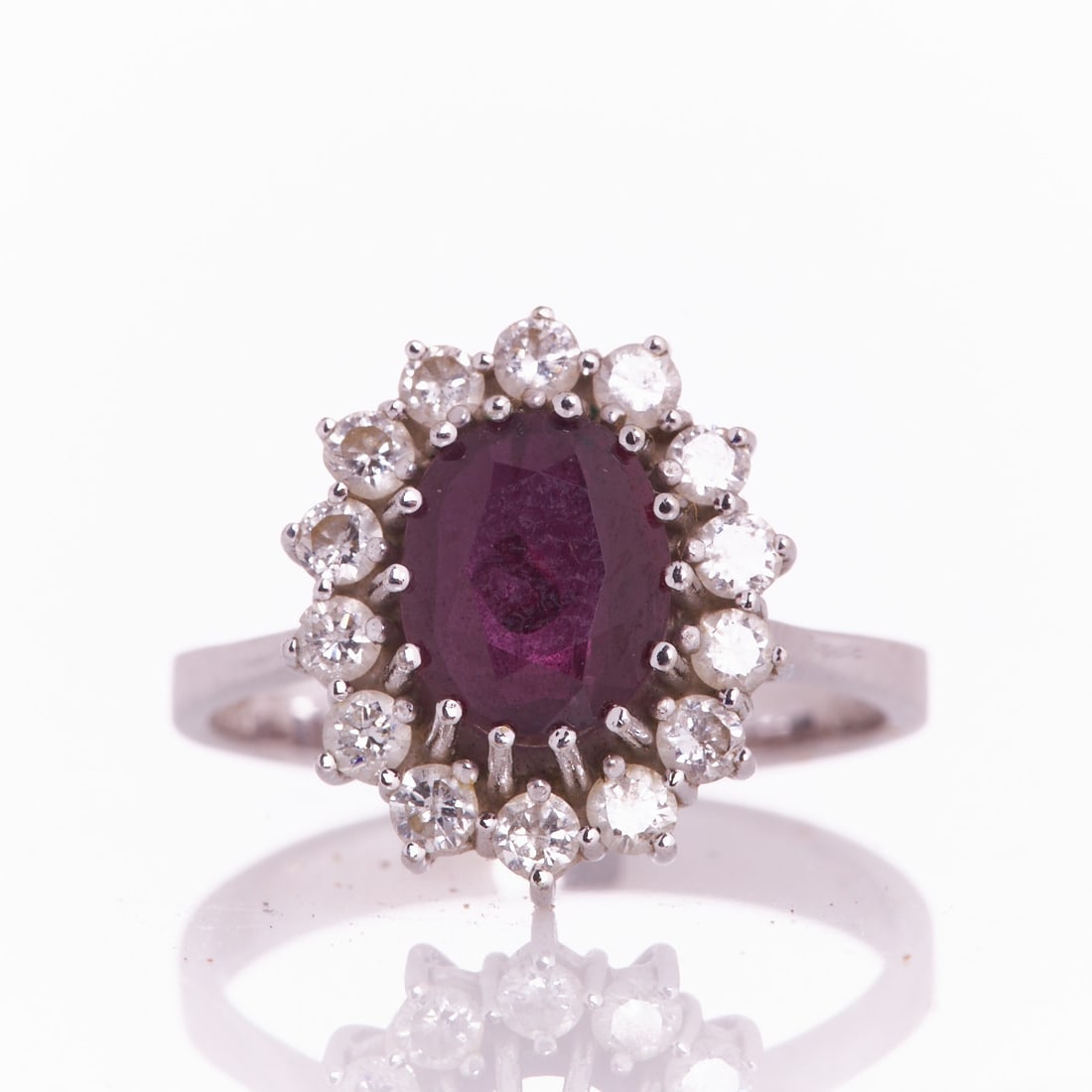 Classic Ruby and Brilliant-Cut Diamond Ring (1 of 1)