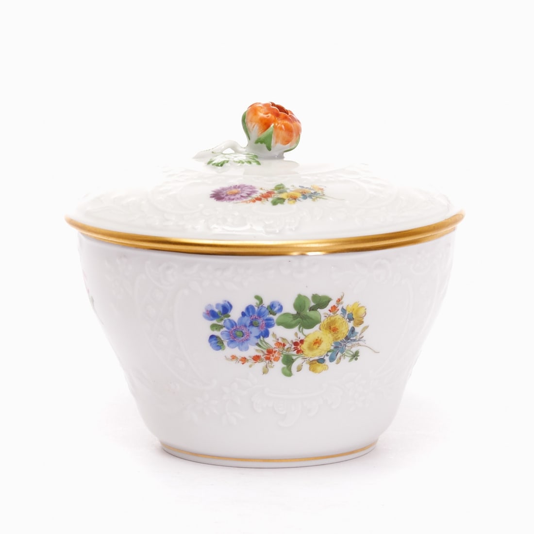 Sugar bowl - New Marseille: Flower 3, Meissen 1977 (1 of 4)