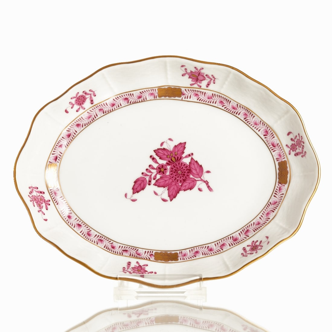 Oval bowl - Apponyi purple (AP), Herend 1960s-1970s (1 of 2)