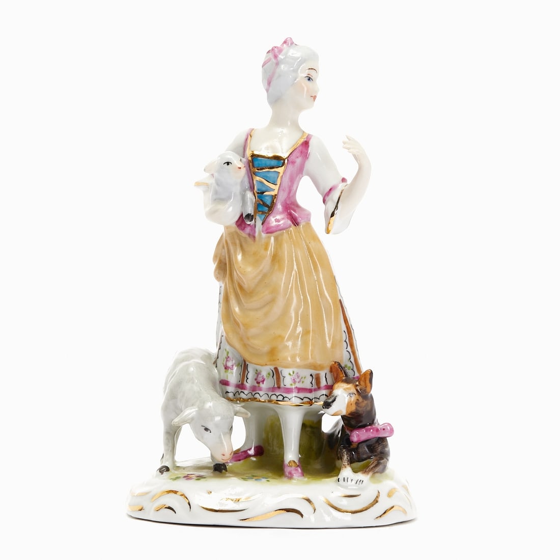 Shepherdess with sheep and dog, Dresden, 1st half 20th century (1 of 3)