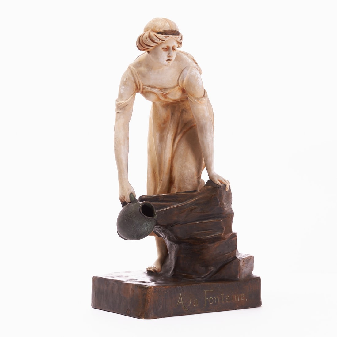 Art Nouveau lady with water jug - A la Fontaine, around 1900 (1 of 4)