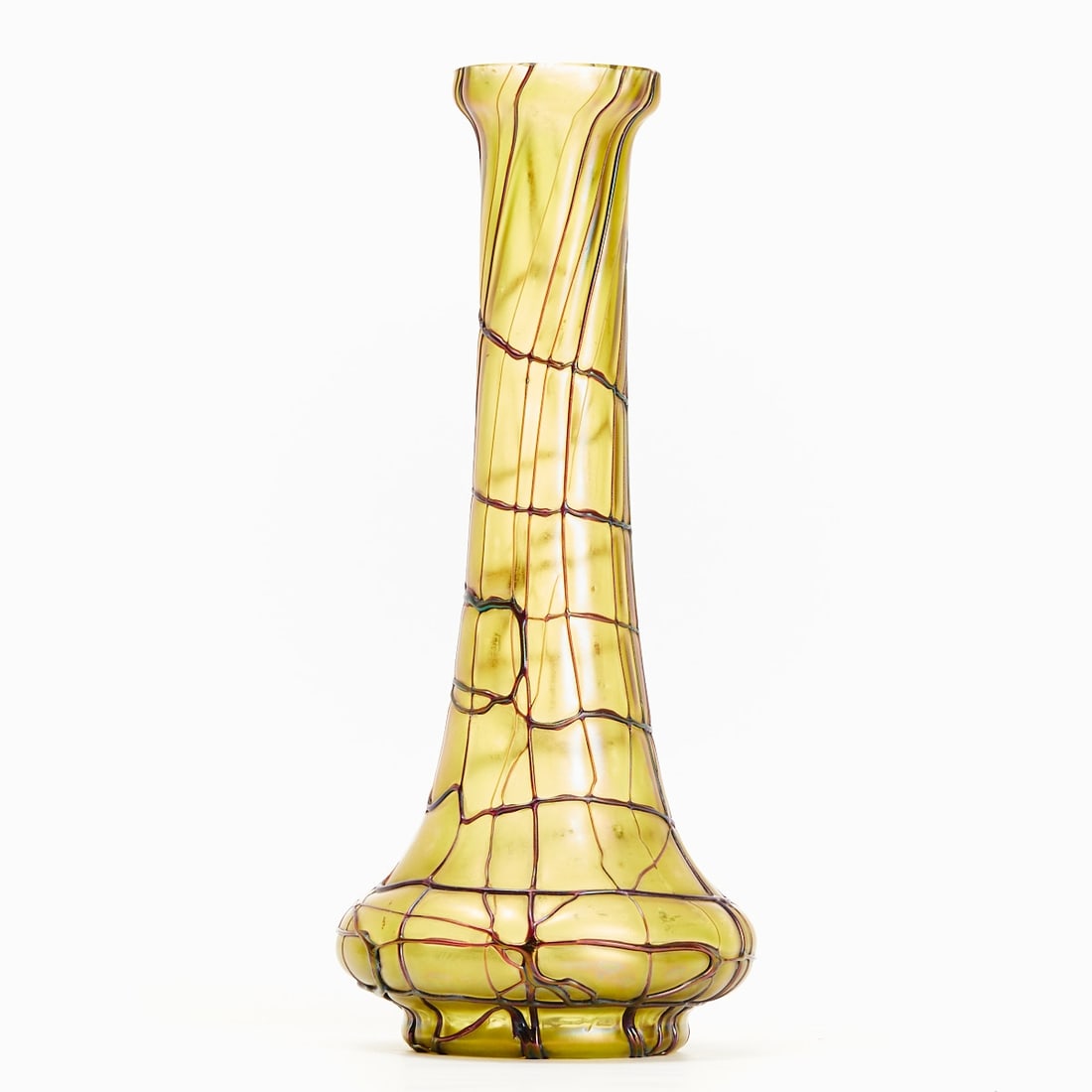 Art Nouveau vase with violet thread net. (1 of 1)
