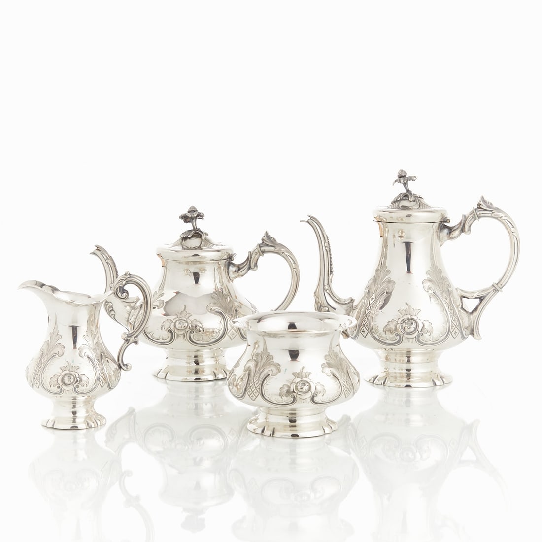 4-piece coffee and tea set in Biedermeier style (1 of 1)