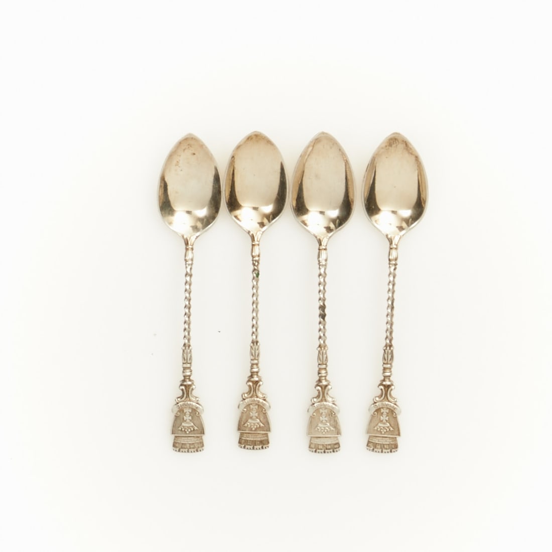 16 Mocca Spoons with Coat of Arms of Danzig: 16 mocca spoons with coat of arms of Danzig 800 silver. Hallmarks: maker's mark, 800, crescent/crown. L. 11.5 cm. Weight: 181 g.