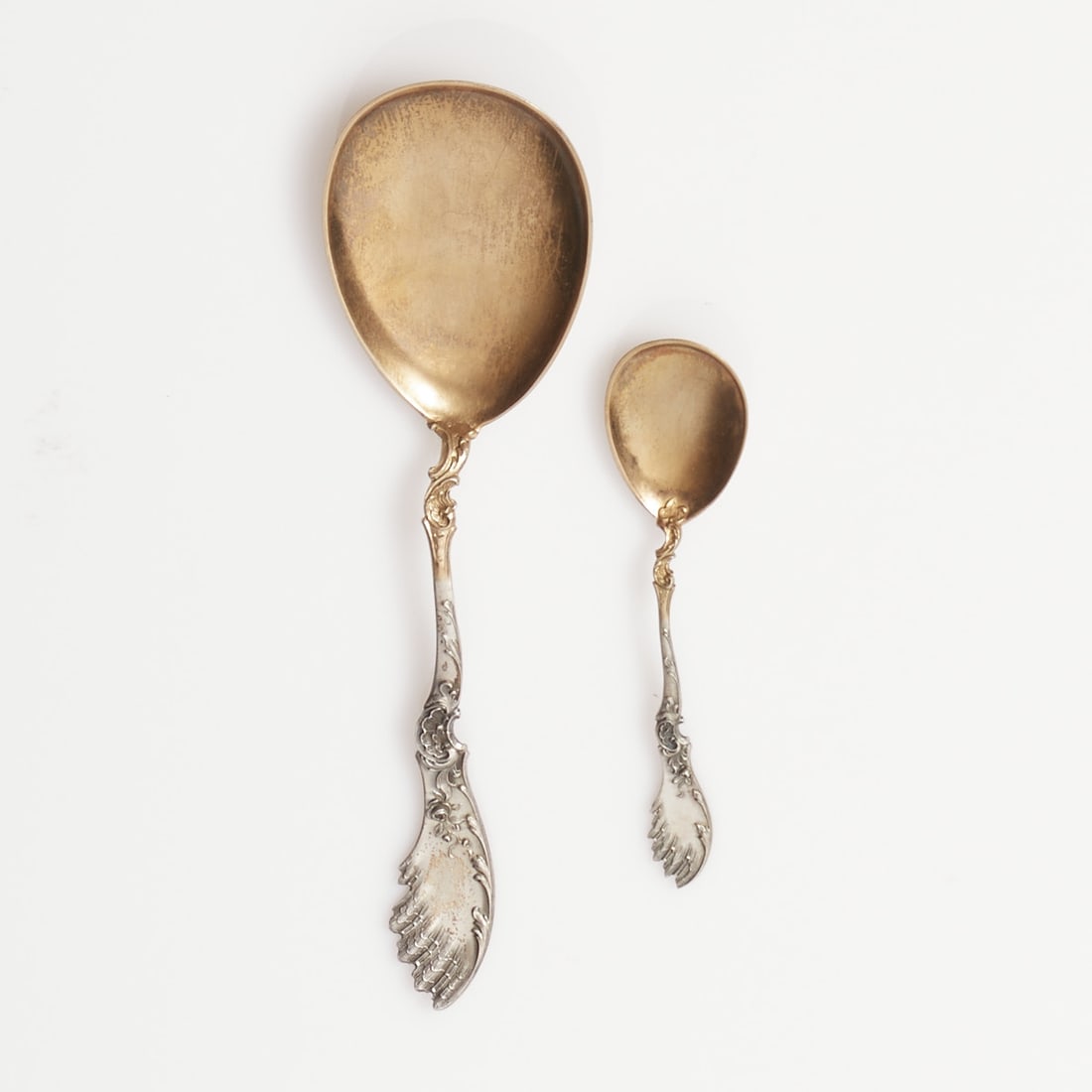 12 Ice Cream Spoons with Serving Spoon Bruckmann & S?¶hne, Heilbronn, circa 1890: 12 ice cream spoons with serving spoon Bruckmann & S?¶hne, Heilbronn, circa 1890. 800 silver. Hallmarks: manufacturer's mark, fineness "800", half-moon and crown. Total weight approx. 266 g.
