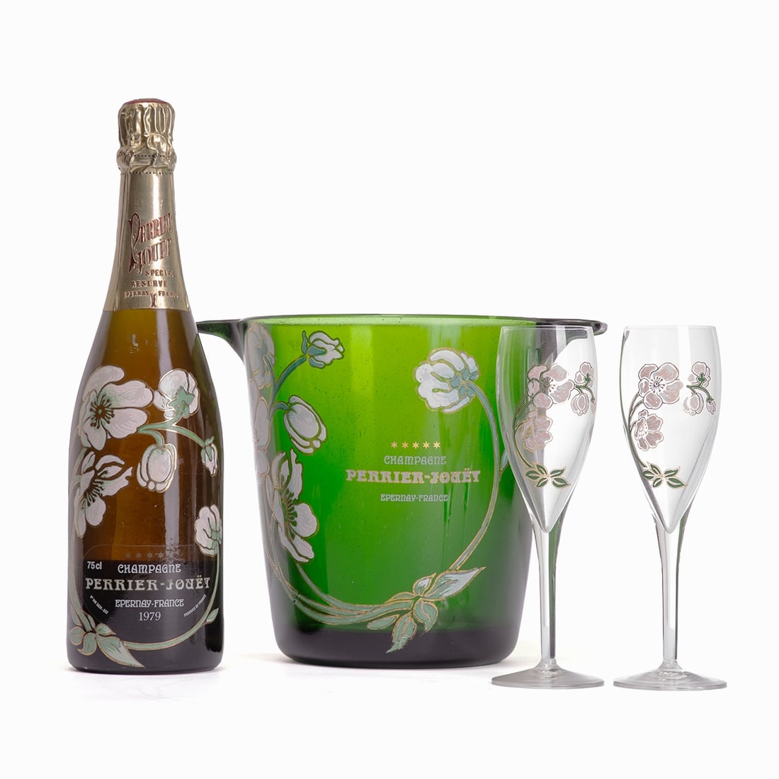 Perrier-Jouet: Champagne Belle Epoque Brut, 1979 with cooler and 2 glasses - Design: ?‰mile (1 of 5)