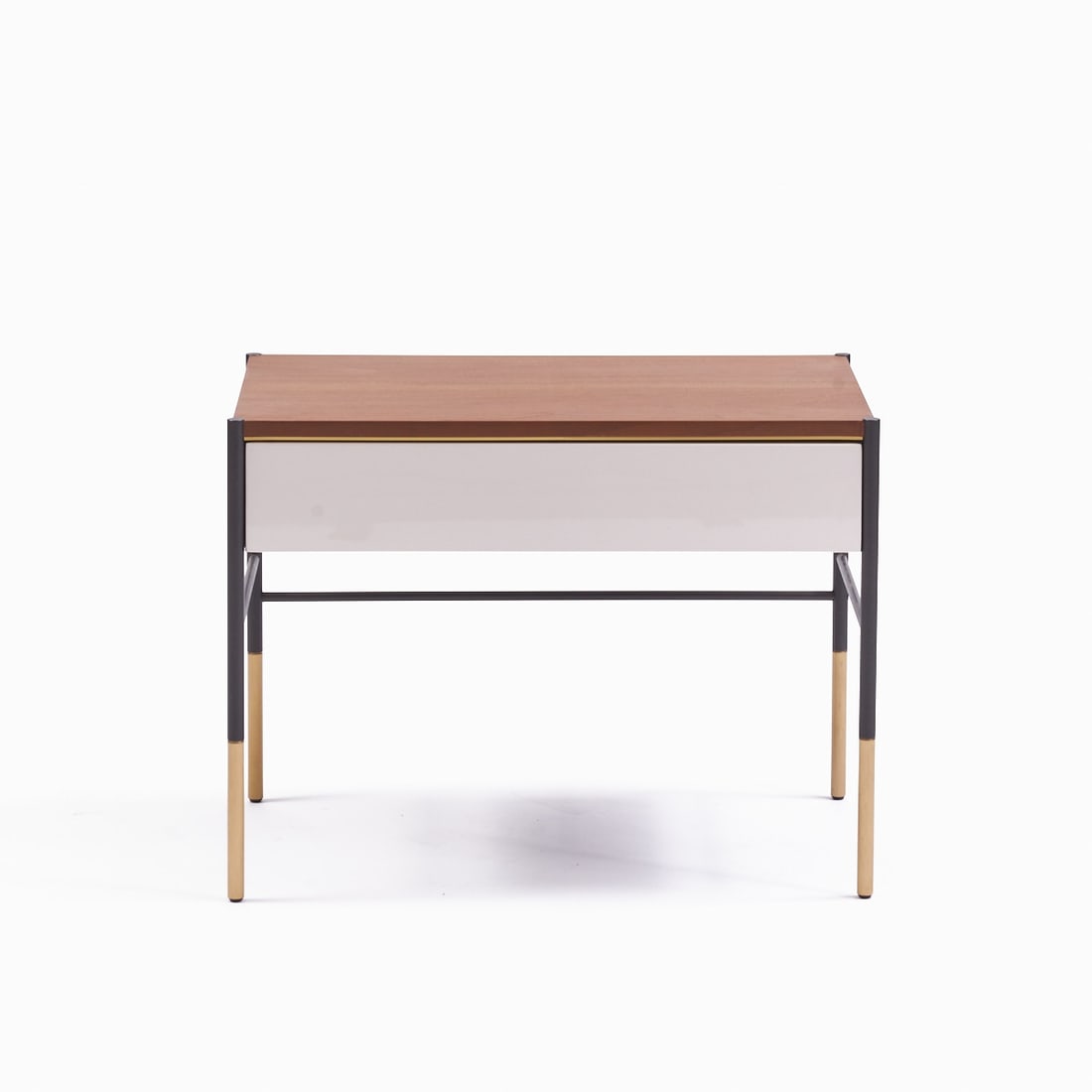 Bedside Table Era: Bedside Table Era Living Divani/Italy. Walnut. Metal. 45 x 60 x 38 cm.