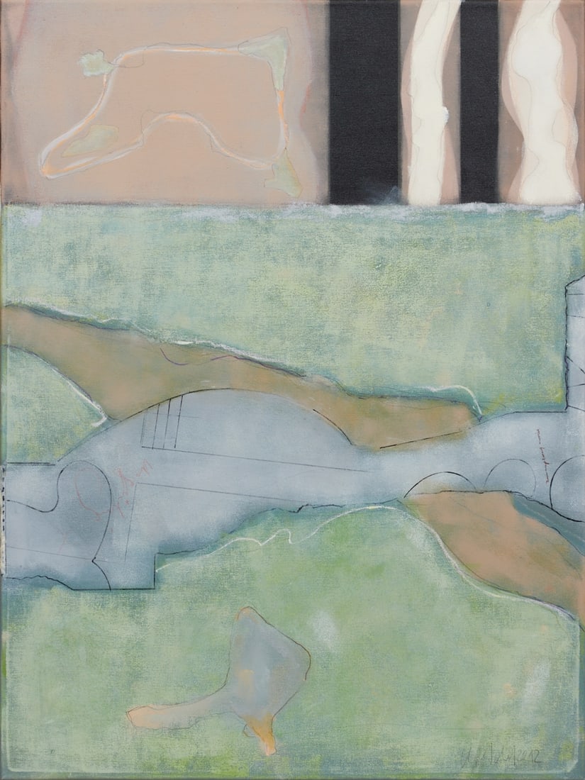 Udo Achterholt: Udo Achterholt 1952 Münster - "LIII 2012" - Oil/canvas. 59.8 x 80 cm. Signed and dated lower left: U. Achterholt 2021. Titled on the reverse. Frame (shadow gap). - Provenance: Galerie