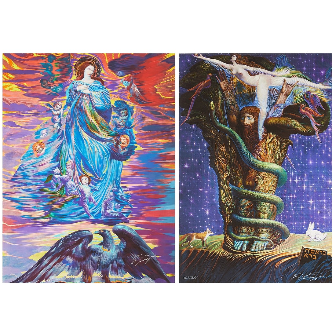 Ernst Fuchs: Ernst Fuchs 1930 Vienna - 2015 Vienna Collection - Madonna - Giclée and iris print/canvas. 268/300. 54 x 40.5 cm. Signed lower right: Ernst Fuchs. Minimally rubbed. - Adam Mysticus -