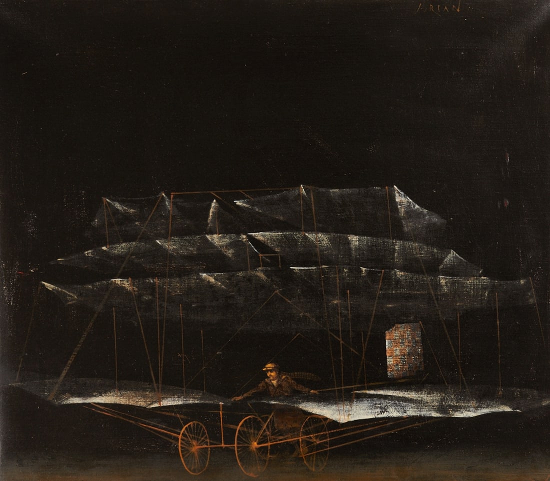 Vasilije Jordan: Vasilije Jordan 1934 Zagreb - 2019 Zagreb - The Aviation Pioneer - Oil/canvas. 63 x 73 cm. 65 x 74.5 cm (framed size). Signed upper right: JORDAN. Verso numbered: 7. Frame strip.