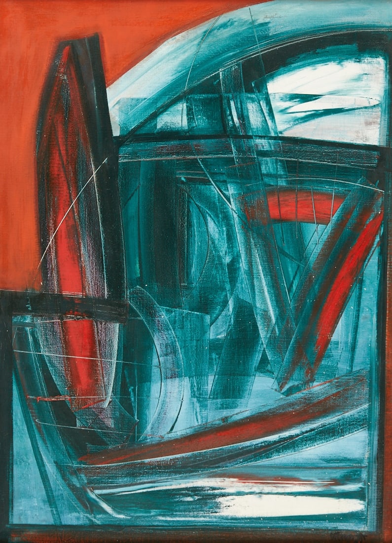 20th Century Artist: 20th Century Artist - "Mascara" - (1985) Oil/canvas. 73 x 53.5 cm. 76 x 57 cm (dimensions with frame). Indistinctly signed and dated lower right: (...) (19)85. Titled on the reverse. Frame.