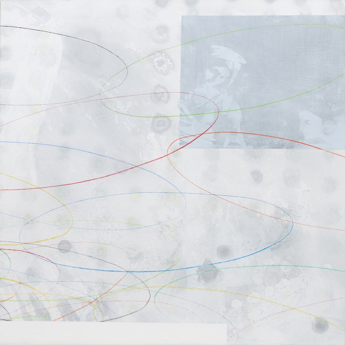 Hans Thomann: Hans Thomann 1957 Uzwil/Henau/Canton St. Gallen - Untitled - Mixed media/canvas. 95 x 95 cm. Signed and dated on the reverse: Thomann / 2005. Inscribed on the reverse on a label from Galerie
