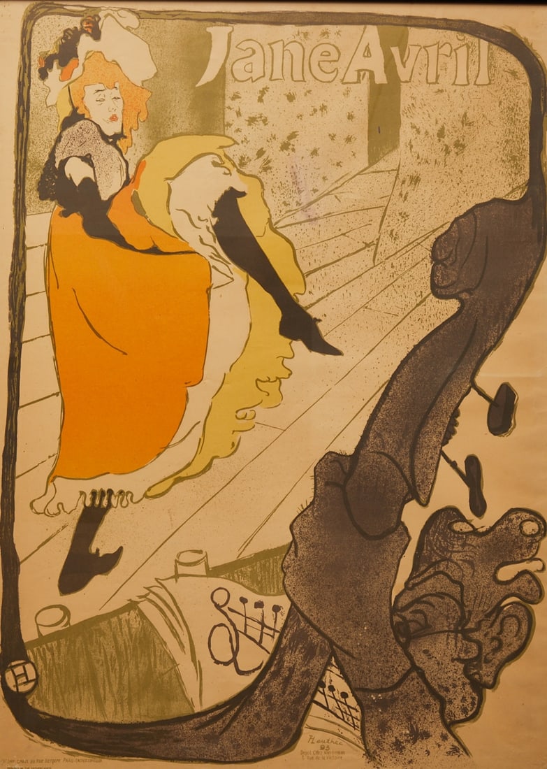 Henri de Toulouse-Lautrec after: Henri de Toulouse-Lautrec 1864 Albi - 1901 Saint-André-du-Bois/Gironde after - "Jane Avril" - Color offset (poster)/paper. 81.3 x 58.8 cm (visible size). 86 x 64 cm (size with