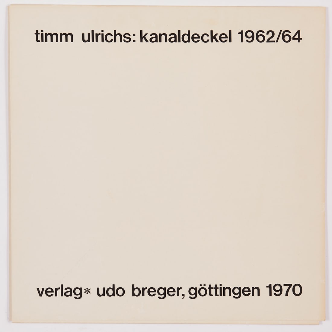 Timm Ulrichs: Timm Ulrichs 1940 Berlin - works in Hanover and Münster - "Manhole Cover" - (1962/1964) Portfolio with 10 serigraphs/cardboard. 95/150. 60 x 60 (sheet dimensions). Each sheet signed