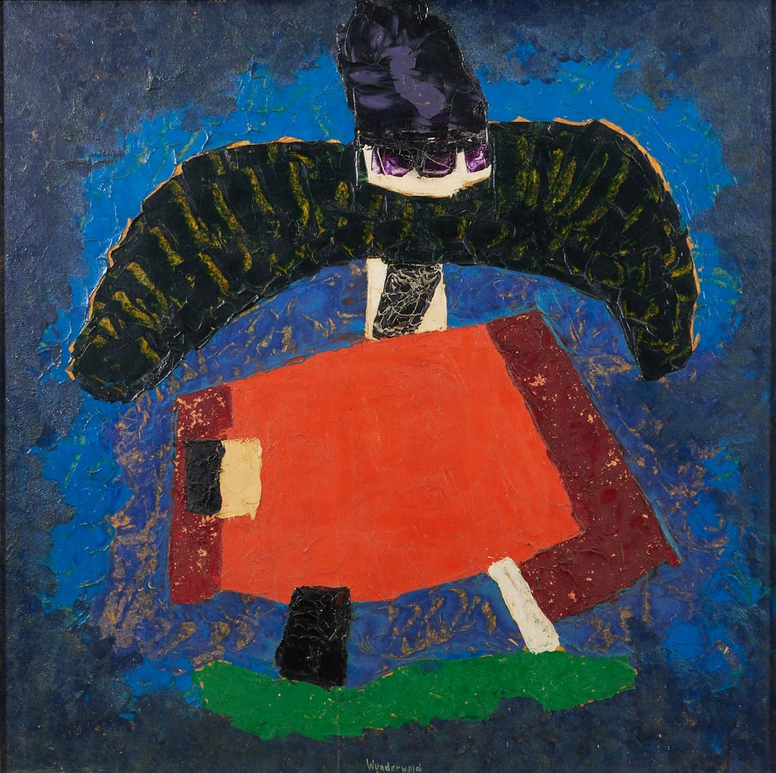 Alfred Wunderwald: Alfred Wunderwald 1905 Düsseldorf - 1981 Munich - "Hasard" - Oil/wood. 80 x 80 cm. Signed lower center: Wunderwald. Frame (shadow gap). Isolated minor imperfections.