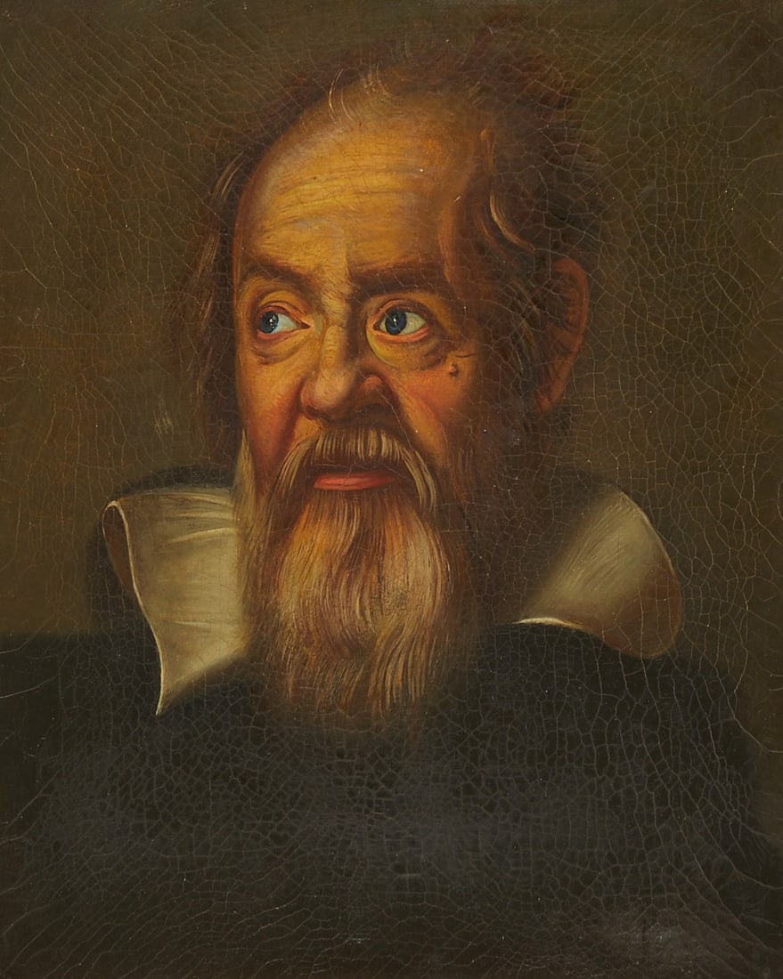 Justus Sustermans Follower: Justus Sustermans 1597 Antwerp - 1681 Florence Follower - Galileo Galilei - Oil/Canvas. 29.8 x 24 cm. 48 x 42 cm (dimensions with frame). Frame.