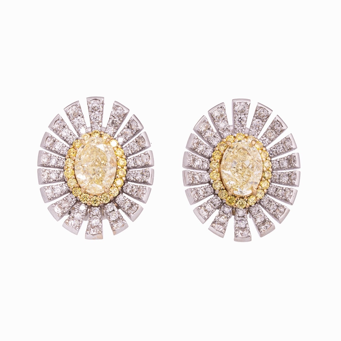 Pair of Earrings with Fancy Yellow Diamonds (1 of 1)