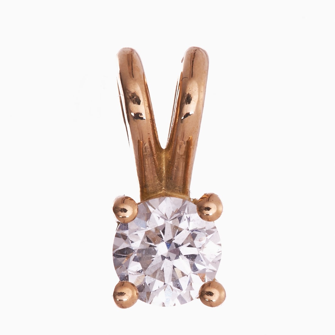 Brilliant Solitaire Pendant: Brilliant Solitaire Pendant 750/- yellow gold, hallmarked. Weight 1.6 g. Brilliant of 0.50 ct (G/Si1), dimensions 4.88-4.95 × 3.23 mm, in a classic solitaire setting. Pendant length 1.16 cm.