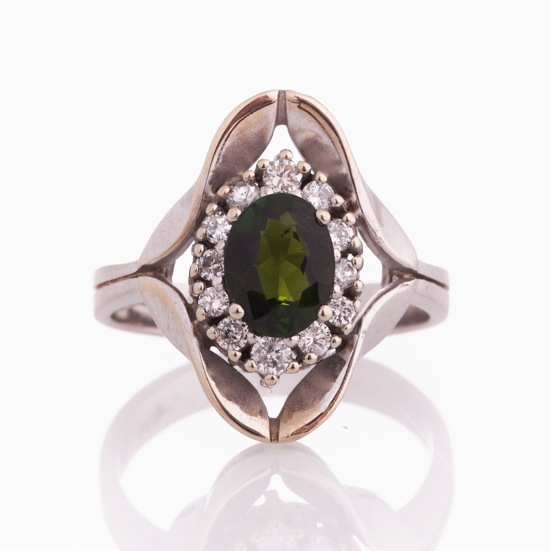 Peridot Ring with Diamonds (1 of 1)
